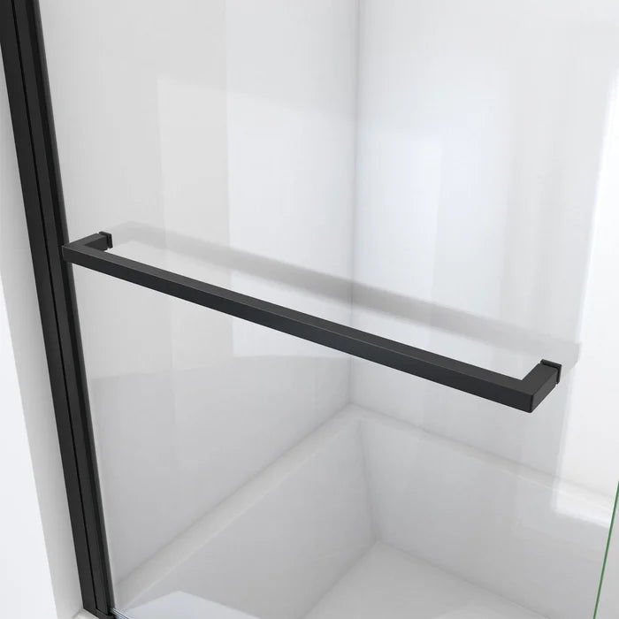 Black Aqua-Q Swing 72" H Frameless Shower Door