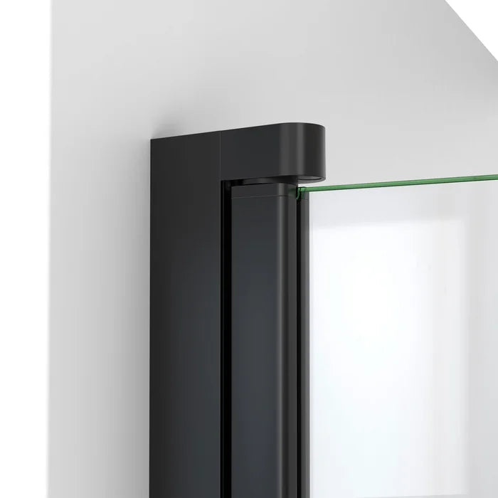 Black Aqua-Q Swing 72" H Frameless Shower Door