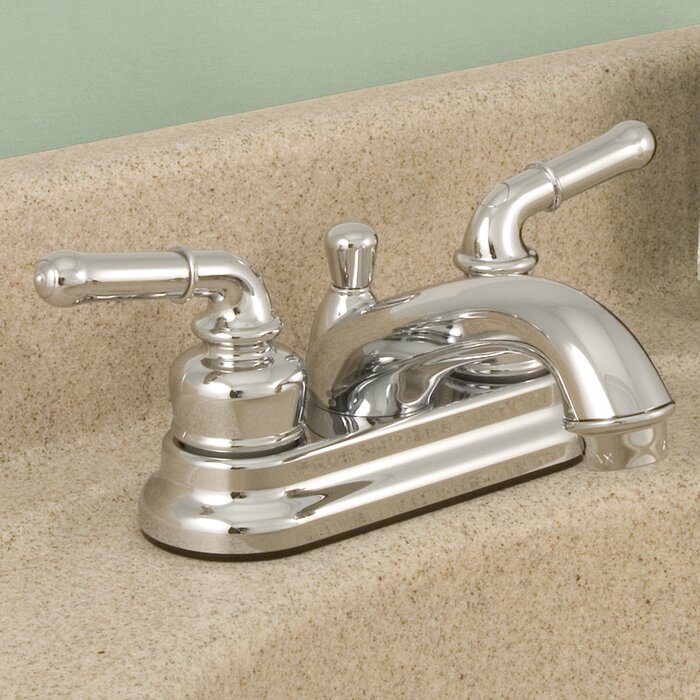 AquaLife Standard Centerset Bathroom Faucet with Drain Assembly, Chrome (#K1114)