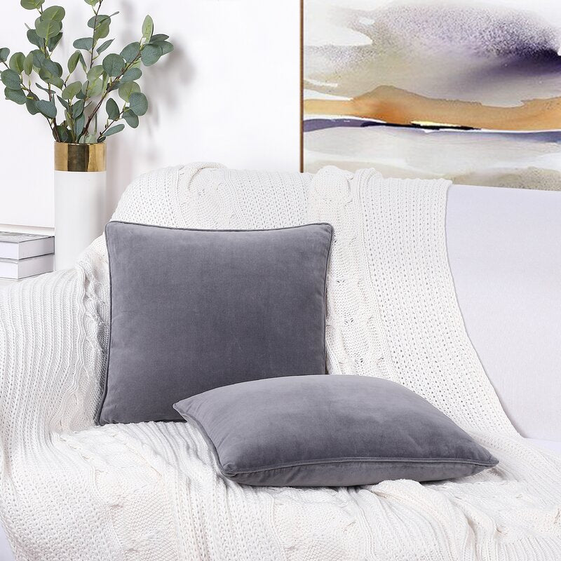 16" H x 16" W Gray Smoke Ara-Oluwa Square Cotton Pillow Cover SC921