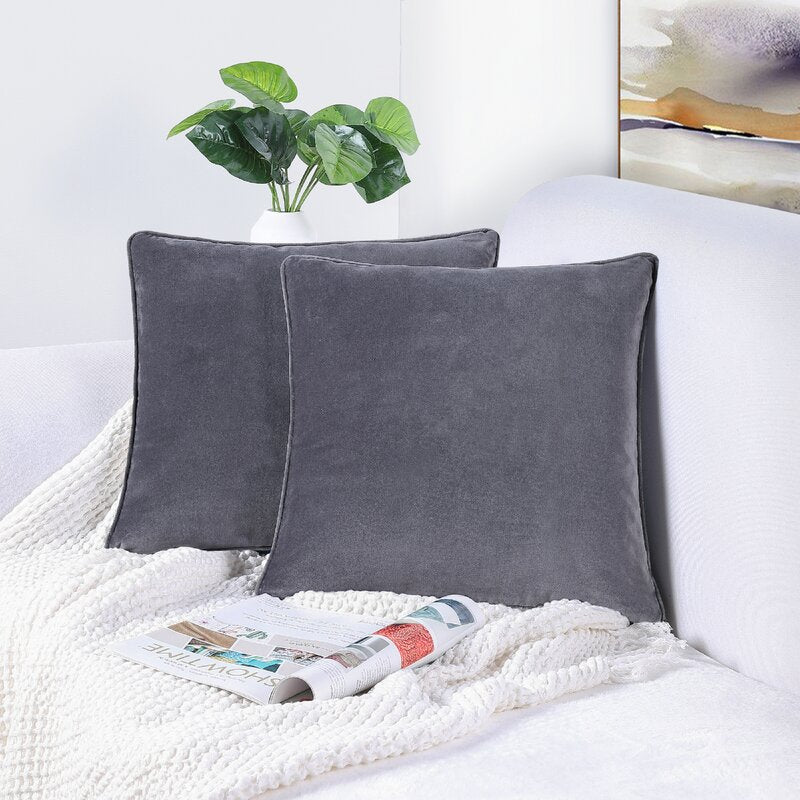 16" H x 16" W Gray Smoke Ara-Oluwa Square Cotton Pillow Cover SC921