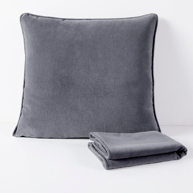 16" H x 16" W Gray Smoke Ara-Oluwa Square Cotton Pillow Cover SC921