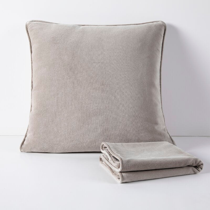 26" H x 26" W Beige Suede Ara-Oluwa Square Cotton Pillow Cover CYS277