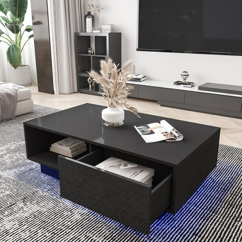 Black Arabella Block Coffee Table with Storage