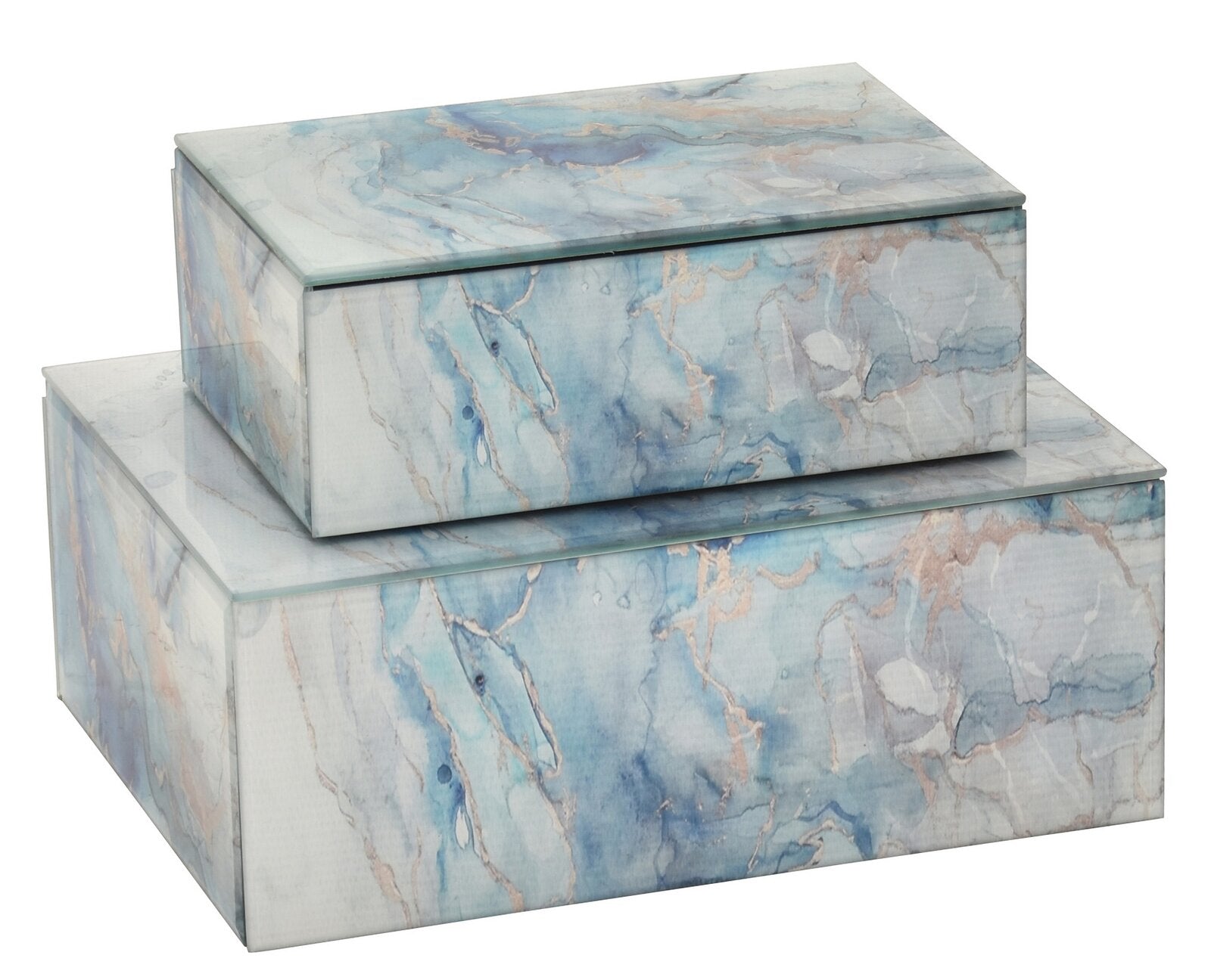 Blue Arbogast 2 Piece Glass Box Set TTR580