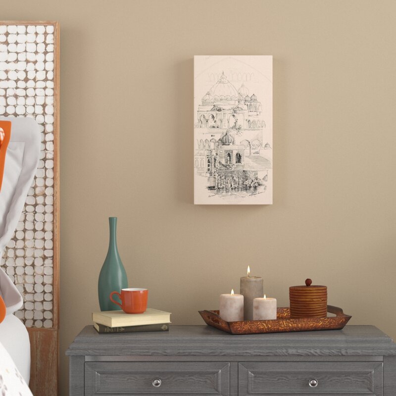 32" H x 16" W x 2" D Architecture Line Drawing- Print on Canvas SHB142