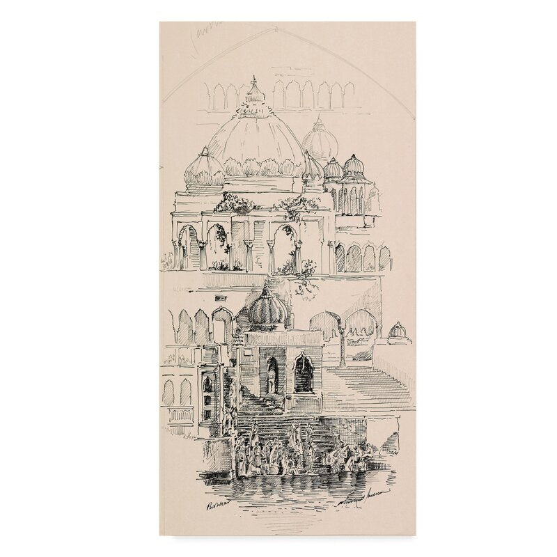 32" H x 16" W x 2" D Architecture Line Drawing- Print on Canvas SHB142
