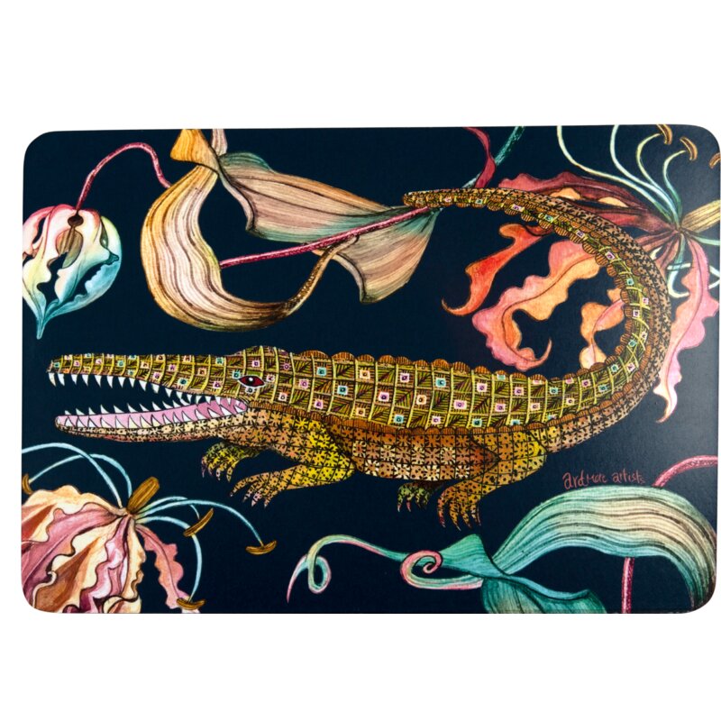 Ngala Trading Co. Ardmore Animals/Nature Wood/Bamboo Placemat by Ardmore Design (Set of 2)