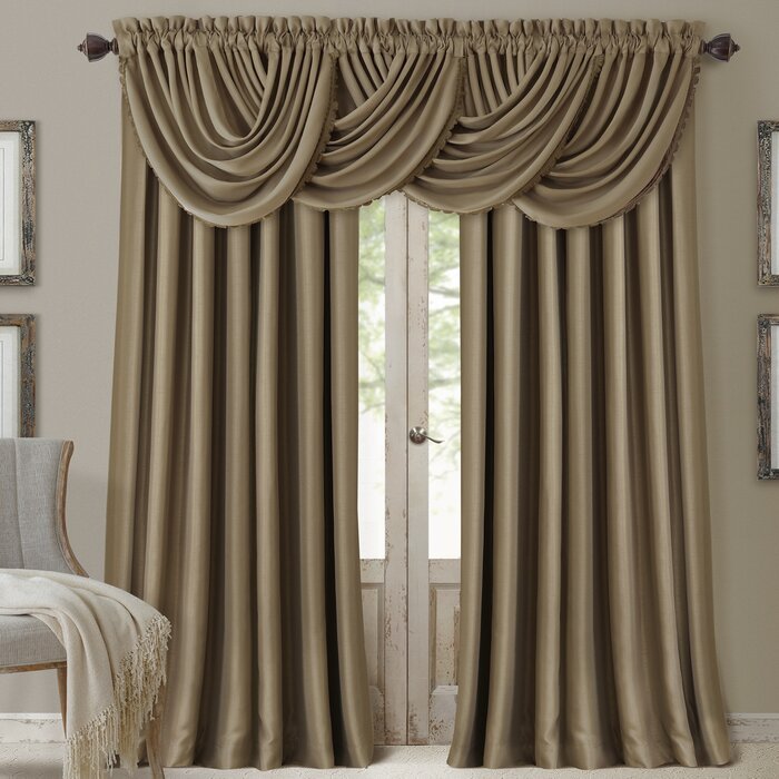 36'' H X 52'' W Ardmore Scalloped Window Valance, (Set of 2)