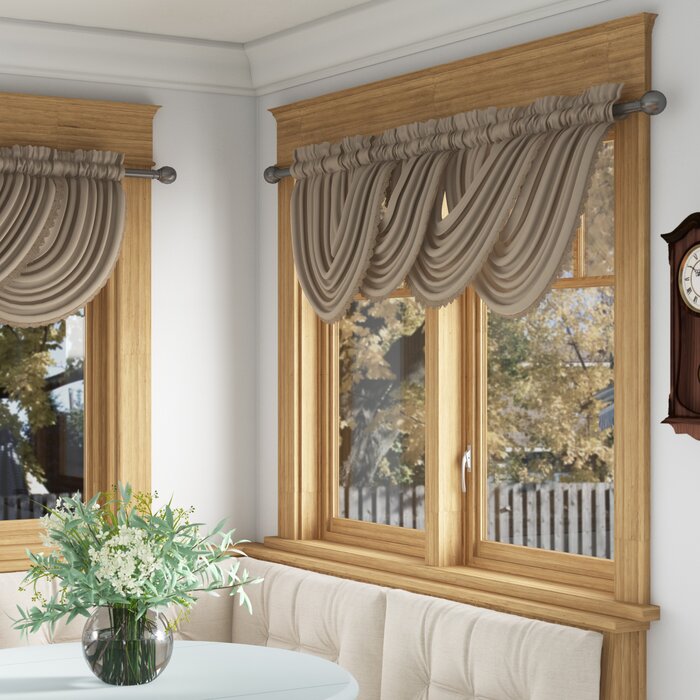 36'' H X 52'' W Ardmore Scalloped Window Valance, (Set of 2)