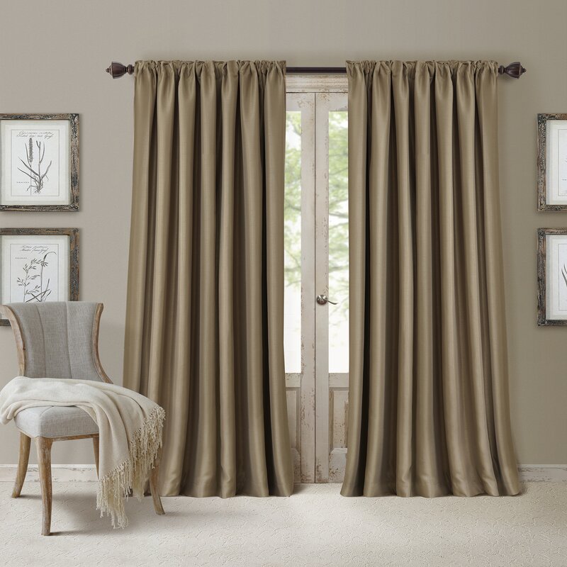 52" W x 95" L Ardmore Solid Blackout Single Curtain Panel