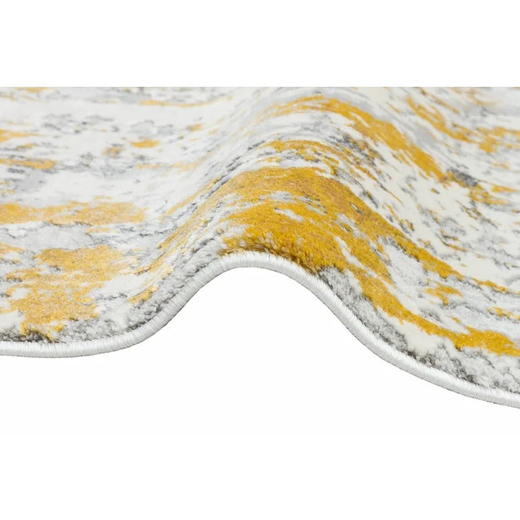 Bespoky Vintage Rugs Area Rug In Yellow/Gray rectangle 7'x10'