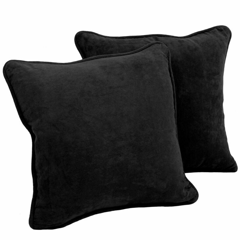 Black Ariaunna Corded Throw Pillow (Set of 2)