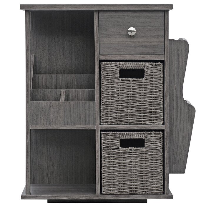 Arlene 24'' Tall Floor Shelf 3 - Drawer End Table