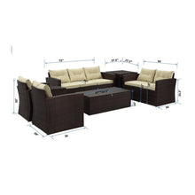 Load image into Gallery viewer, Arlington 5 Piece Rattan Sofa Seating Group with Cushions
