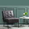 Armless Tufted Upholstered Accent Chair with Metal Legs