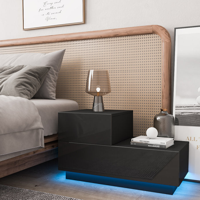 Black Armondo Manufactured Wood Nightstand