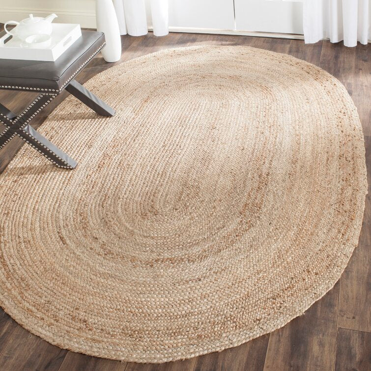 Arria Handmade Flatweave Jute/Sisal Area Rug in Natural Oval 8' x 10'