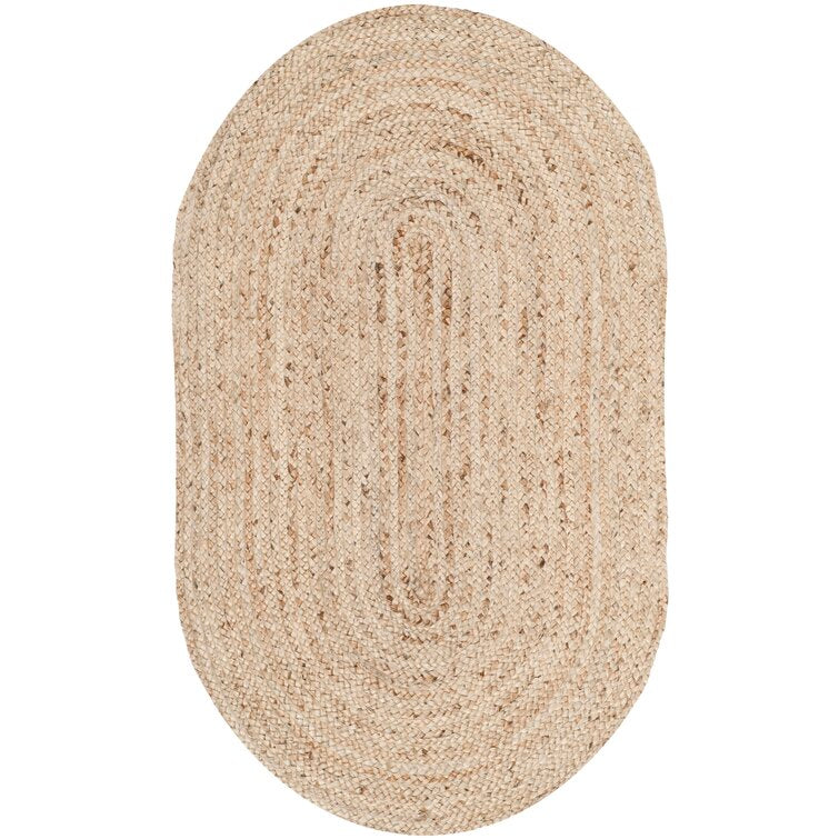 Arria Handmade Flatweave Jute/Sisal Area Rug in Natural Oval 8' x 10'