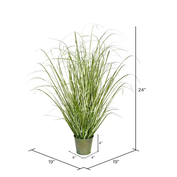 24" H x 9" W x 9" D Artificial Grass in Pot