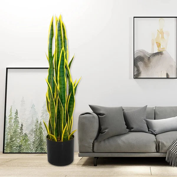 Artificial Snake Plant Tree, 36 Inch Faux Plants For Office Decor Indo –  Salvage & Co Indy