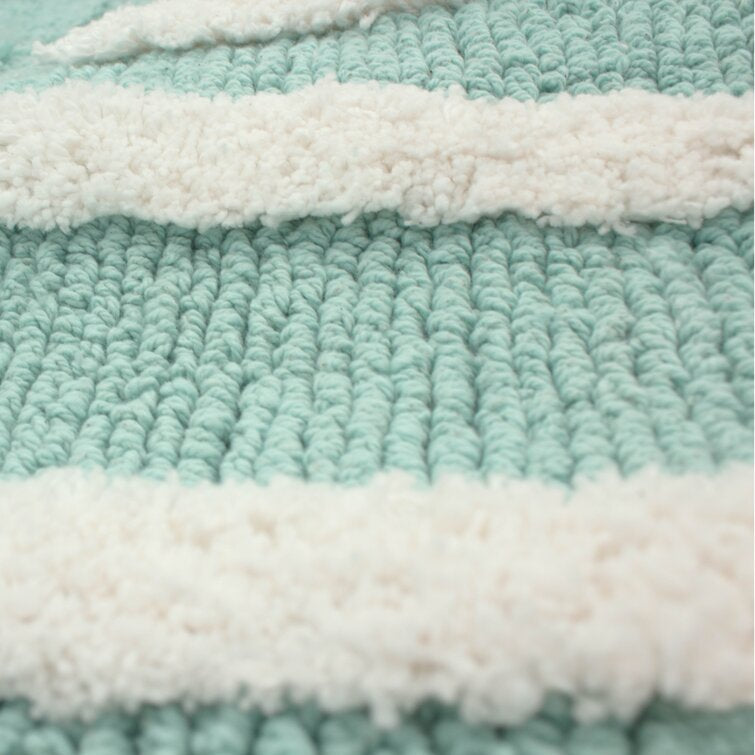 20'' x 32'' Aqua Blue Arverne His and Hers Rectangle 100% Cotton 2 piece Bath Rug Set