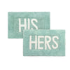 20'' x 32'' Aqua Blue Arverne His and Hers Rectangle 100% Cotton 2 piece Bath Rug Set
