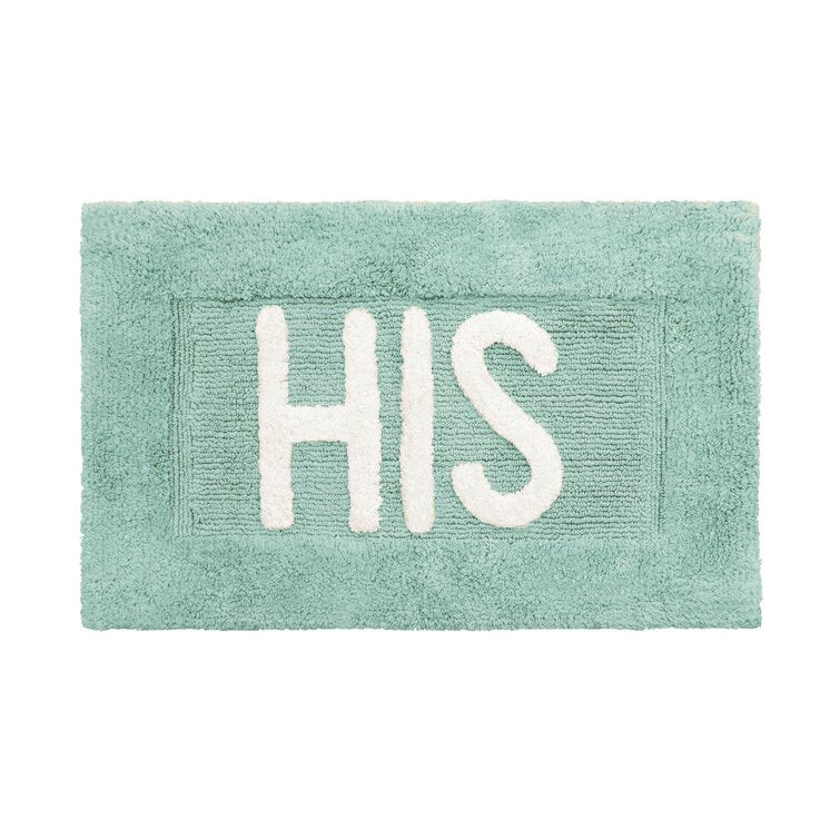 20'' x 32'' Aqua Blue Arverne His and Hers Rectangle 100% Cotton 2 piece Bath Rug Set