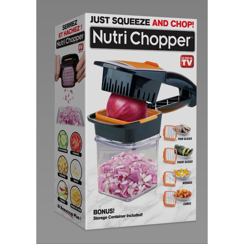 Black AsSeenOnTv Nutri  Chopper 5 in 1 Handheld Kitchen Slicer SC117