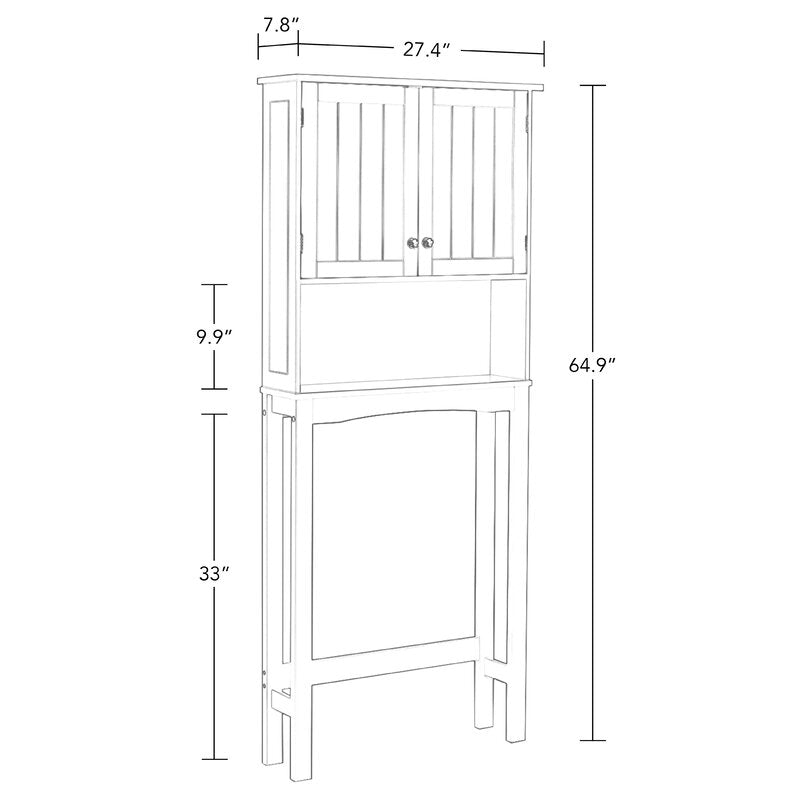 (AS IS) Ashland 27.4'' W x 64.88'' H x Over-The-Toilet Storage CYB182