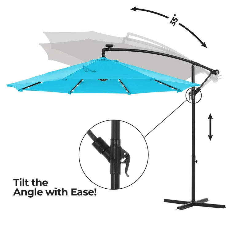 Atene 120'' Lighted Cantilever Umbrella