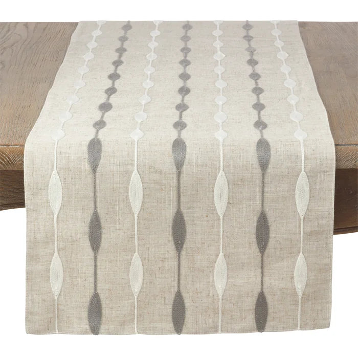 16" x 108" Natural Atropos Rectangular Geometric Table Runner