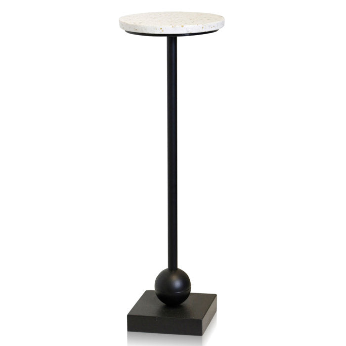 Augello Tall Stone Pedestal End Table
