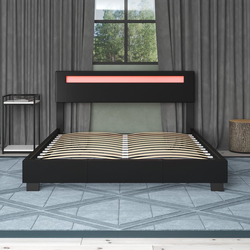 Aughe Upholstered Low Profile Platform Bed KB338
