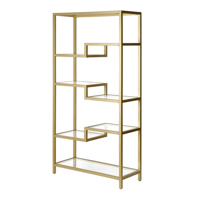 Auguste 68'' H x 34'' W Steel Etagere Bookcase