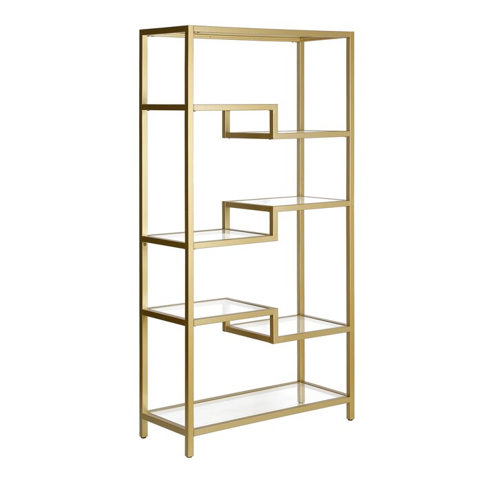 Auguste 68'' H x 34'' W Steel Etagere Bookcase
