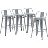 SET OF 4 Silver Auguste Counter Stool