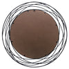 Black Augustus Round Metal Wall Mirror