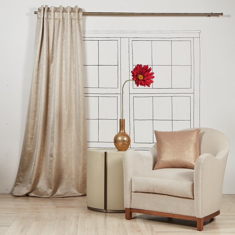 Aura Abstract Room Darkening Rod Pocket Single Curtain Panel, 50 x 84, (Set of 2)