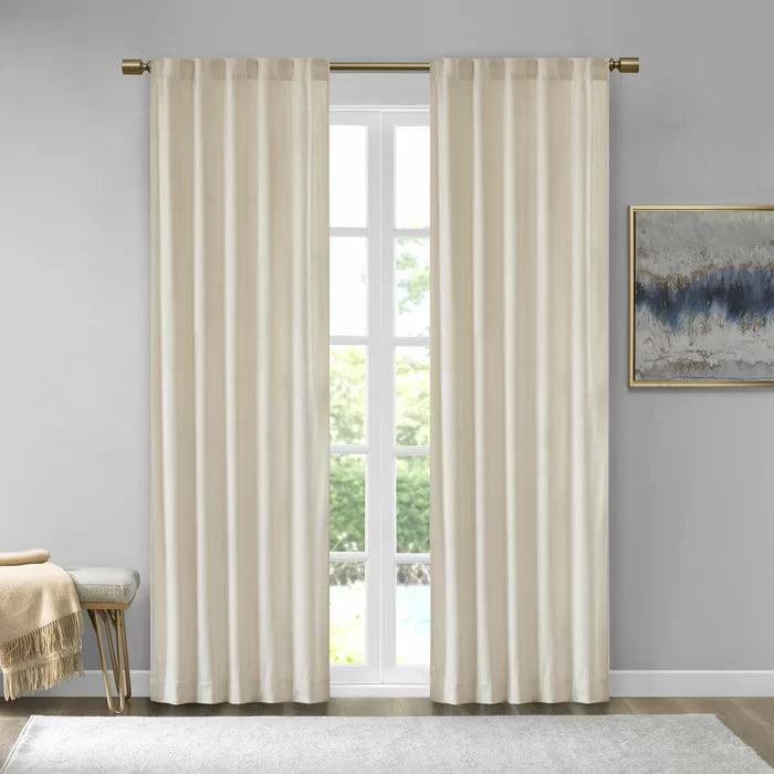 Aurora Soft Velvet Room Darkening Rod Pocket Curtain Panels, 37" W x 63" L, (Set of 2)