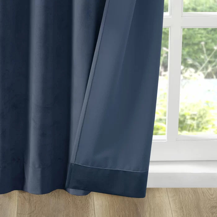 Aurora Soft Velvet Room Darkening Rod Pocket Curtain Panels, 37" W x 84" L (Set of 2)