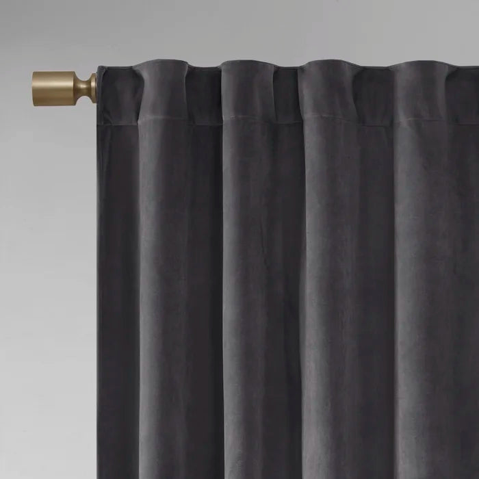 Aurora Soft Velvet Room Darkening Rod Pocket Curtain Panels, 37" W x 95" L, (Set of 2)