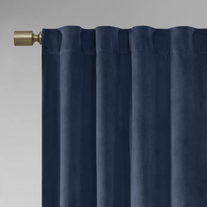 Aurora Soft Velvet Room Darkening Rod Pocket Curtain Panels, 37" W x 84" L (Set of 2)