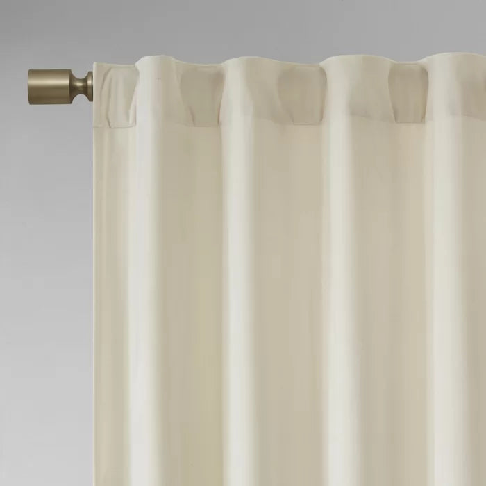 Aurora Soft Velvet Room Darkening Rod Pocket Curtain Panels, 37" W x 63" L, (Set of 2)