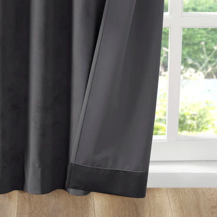 Aurora Soft Velvet Room Darkening Rod Pocket Curtain Panels, 37" W x 95" L, (Set of 2)