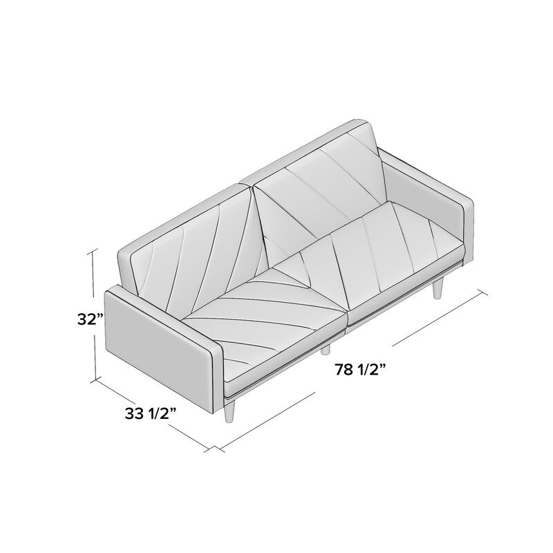 Austen Twin 78.5" Split Back Convertible Gray Sofa #CR2269