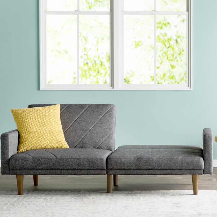 Austen Twin 78.5" Split Back Convertible Gray Sofa LX5706