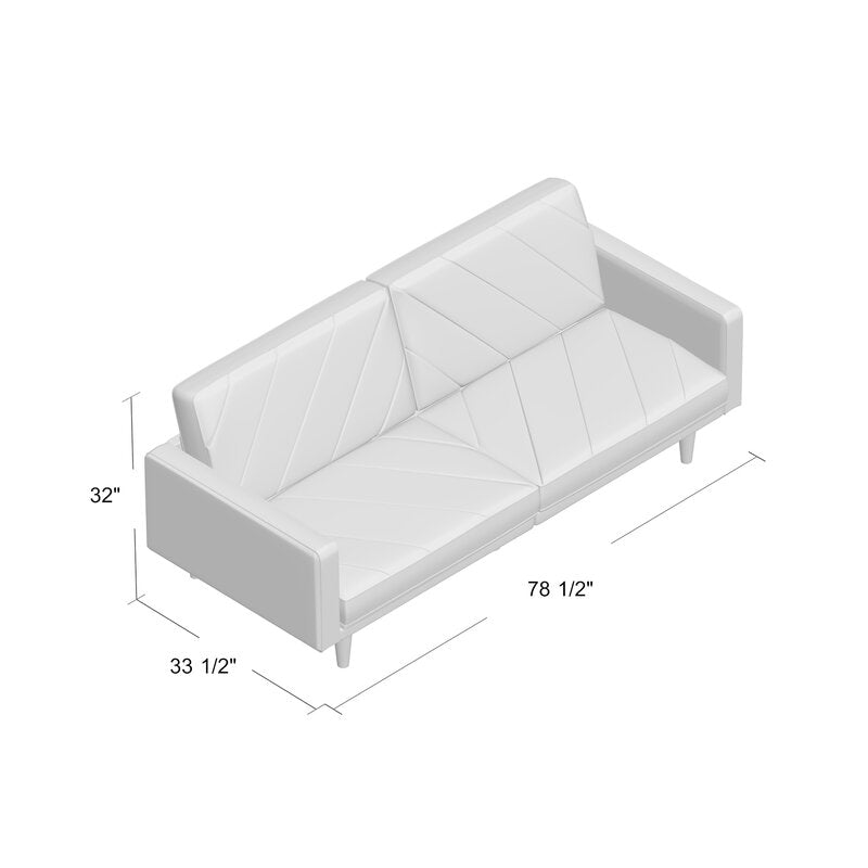 Austen Twin 78.5" Split Back Convertible Sofa, Mustard (#K3603)