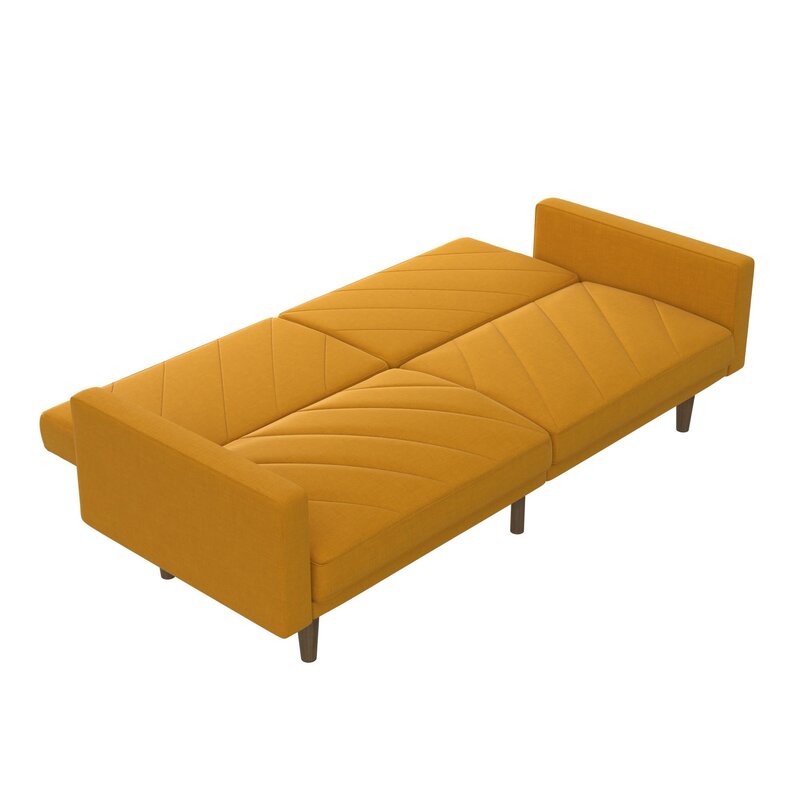 Austen Twin 78.5" Split Back Convertible Sofa, Mustard (#K3603)