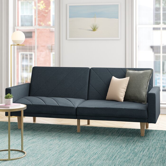 Austen Twin 78.5" Split Back Convertible Sofa, Navy (#K6262)